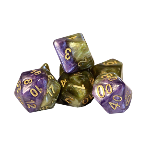 Halfsies Dice - Queen's Dice (7 Dice Polyhedral Set)