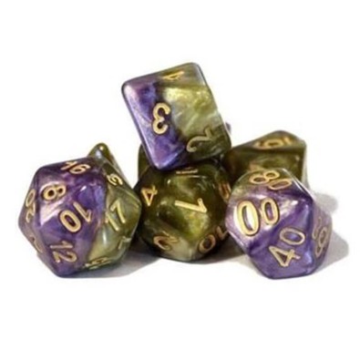 Halfsies Dice Queen's Dice - Upgraded Dice Case (7 Polyhedral Dice Set)