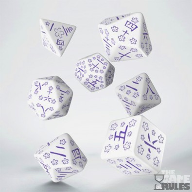Japanese Dice Set - Blue Star Lotus (7)