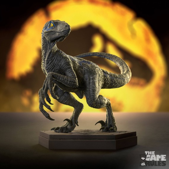 Jurassic Park Icons - Velociraptor B Blue Statue