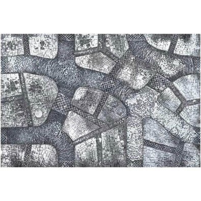 Kraken Wargames Gaming Mat: Winter Cobblestone City (183x122cm)