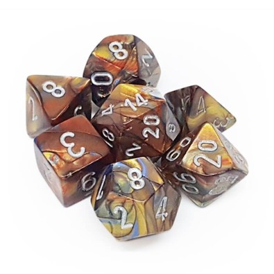 Lustrous Mini-Polyhedral Gold/silver 7-Die set Lustrous Mini-Polyhedral Gold/silver 7-Die set