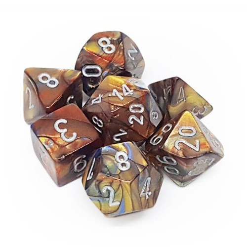 Lustrous Mini-Polyhedral Gold/silver 7-Die set