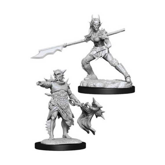 Magic the Gathering Unpainted Miniatures: Coralhelm Commander & Halimar Wavewatch (Merfolk)