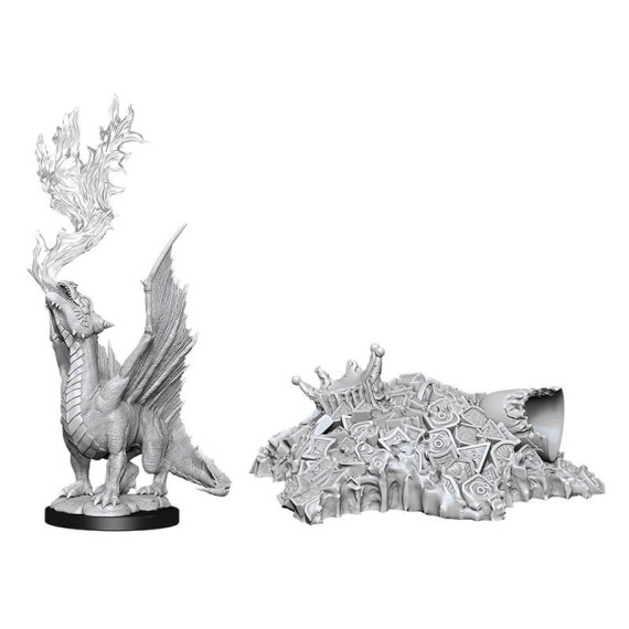 D&D Nolzur's Marvelous Miniatures - Gold Dragon Wyrmling & Small Treasure Pile