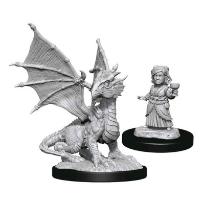 D&D Nolzur's Marvelous Miniatures - Silver Dragon Wyrmling & Female Halfling D&D Nolzur's Marvelous Miniatures - Silver Dragon Wyrmling & Female Halfling