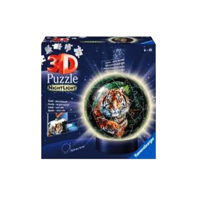 Τίγρη - 3D Παζλ Μπάλα - Λάμπα Νυκτός - 72pc Τίγρη - 3D Παζλ Μπάλα - Λάμπα Νυκτός - 72pc