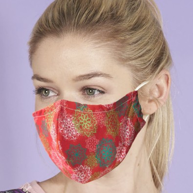 Μάσκα - Red Floral Xmas Mandalas Μάσκα - Red Floral Xmas Mandalas