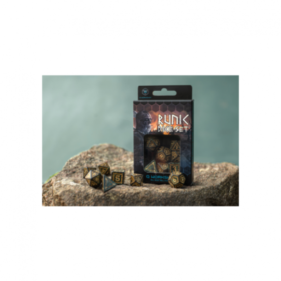 Runic Bottle-Green & Gold Dice Set (7)