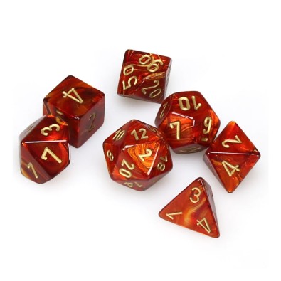 Scarab Mini-Polyhedral Scarlet/gold 7-Die Set Scarab Mini-Polyhedral Scarlet/gold 7-Die Set