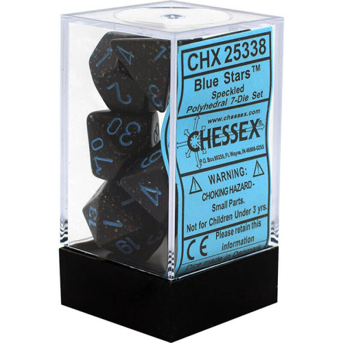 Speckled Dice Set - Blue Stars x7