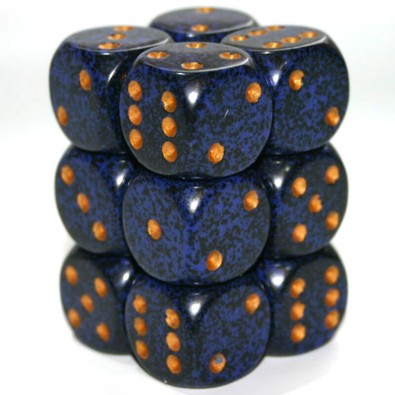 Speckled Dice Set 16mm d6 - Cobalt x12
