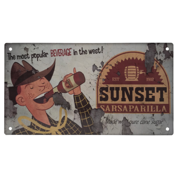 Fallout - Sunset Sarsaparilla Distressed Metal Sign