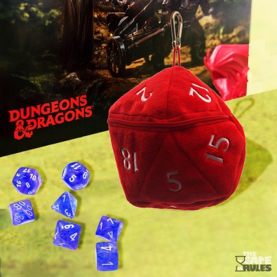 UP - D20 Plush Dice Bag - Red