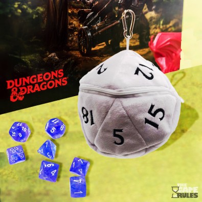 UP - D20 Plush Dice Bag - White
