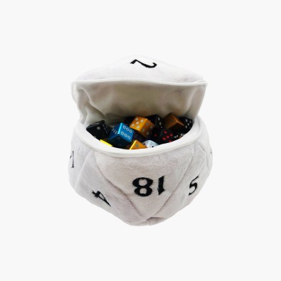 UP - D20 Plush Dice Bag - White