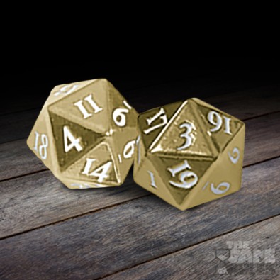 UP - Dice - Heavy Metal D20 2-Dice Set - Gold