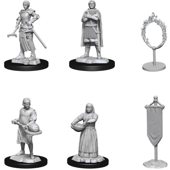 WizKids Deep Cuts Unpainted Miniatures - Towns People: Castle II