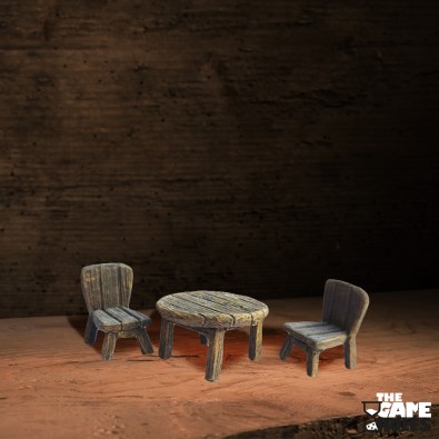 Round table with two chairs Round table with two chairs
