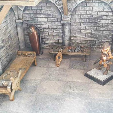 Table with torture tools Table with torture tools