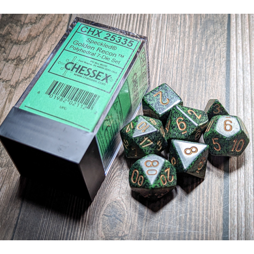 Chessex Speckled Polyhedral 7-Die Set - Golden Recon