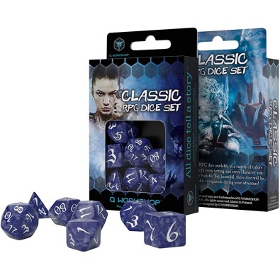 Classic RPG Cobalt & white Dice Set Classic RPG Cobalt & white Dice Set