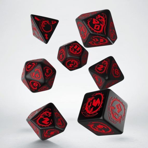 Dragons Black & red Dice Set