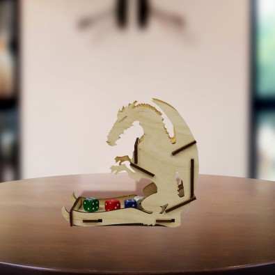 e-Raptor Dice Tower Dragon Wooden Small