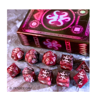 Elder Dice THEY Silver Ink on Magenta & Black