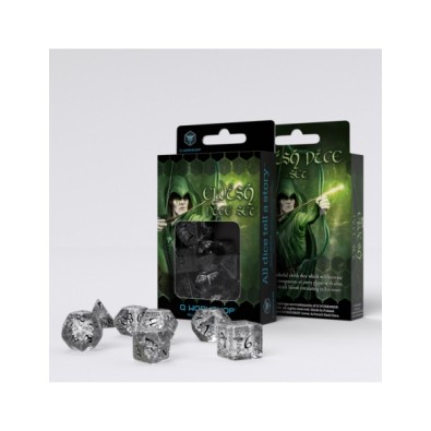 Elvish Translucent & black Dice Set Elvish Translucent & black Dice Set