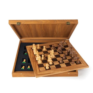 Olive Burl Chess Set - 40x40cm with Staunton Chessmen (8.5cm King) Olive Burl Chess Set - 40x40cm with Staunton Chessmen (8.5cm King)