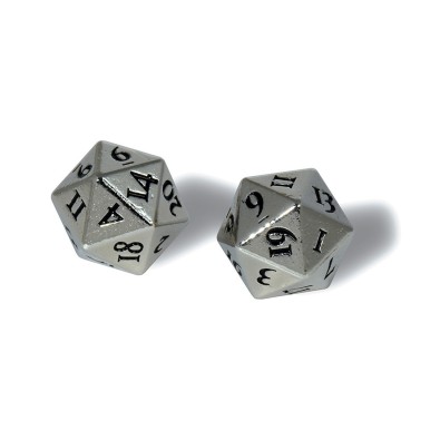UP - Dice - Heavy Metal D20 2-Dice Set - Chrome