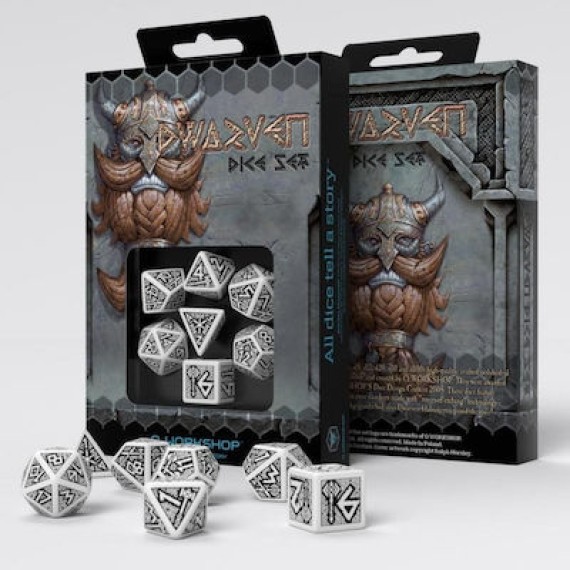 Dwarven White & black Dice Set