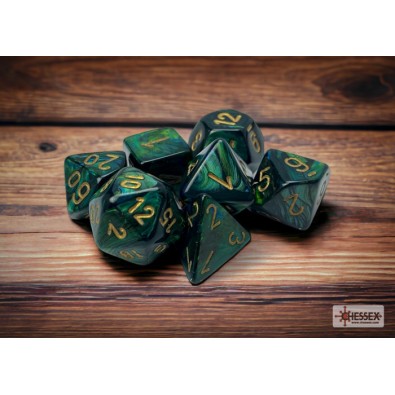 Scarab Jade/Gold Polyhedral 7-Die Set