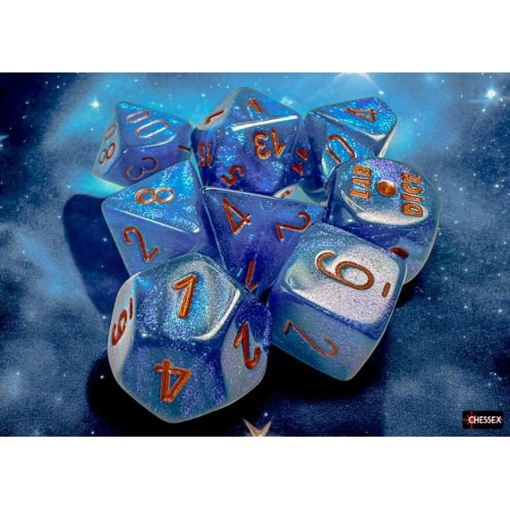 Lab Dice 9 Borealis Midnight/Copper Polyhedral Set