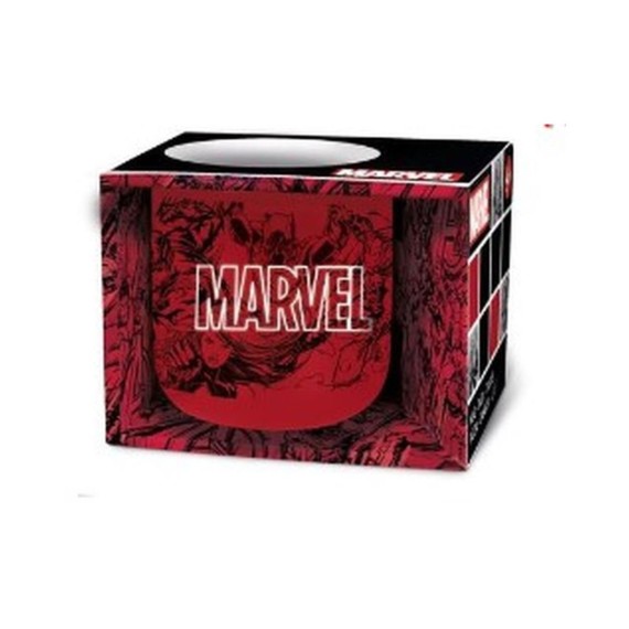 Stor: Marvel Pattern - Ceramic Breakfast Mug in Gift Box (400ml)