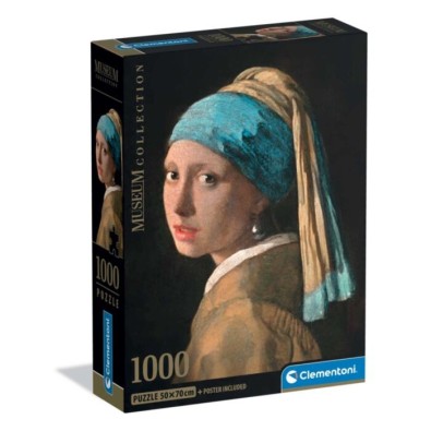 Clementoni Παζλ Museum Collection Vermeer: Κορίτσι με Μαργαριταρένιο Σκουλαρίκι 1000 τμχ - Compact Box