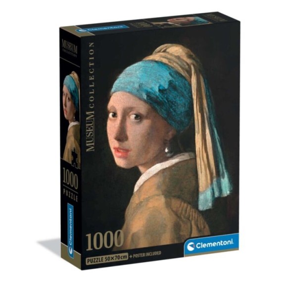 Clementoni Παζλ Museum Collection Vermeer: Κορίτσι με Μαργαριταρένιο Σκουλαρίκι 1000 τμχ - Compact Box