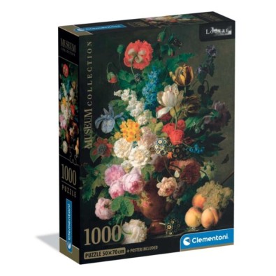 Clementoni Παζλ Museum Collection Van Dael: Βάζο με Λουλούδια 1000 τμχ - Compact Box