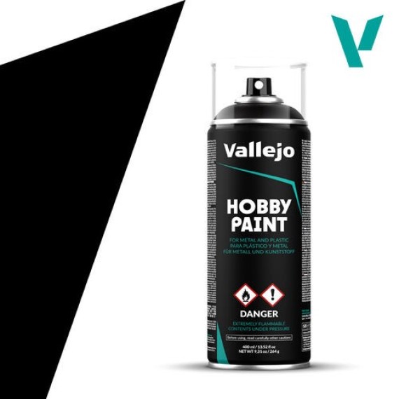 Vallejo Basic Primer - Black Primer (400 ml)