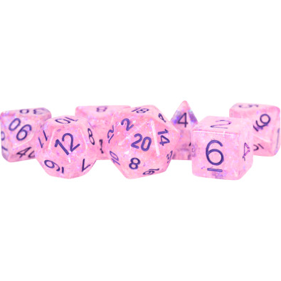 16mm Resin Flash Dice Poly Set Pink