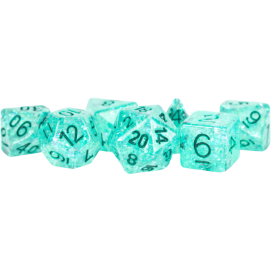 16mm Resin Flash Dice Poly Set Teal