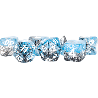 16mm Resin Polyhedral Dice Set Particle Dice Blue Black 16mm Resin Polyhedral Dice Set Particle Dice Blue Black