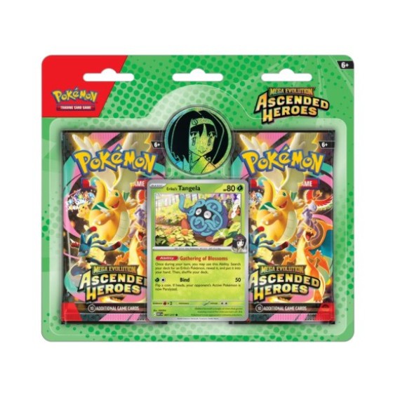 Pokemon TCG Mega Evolution: Ascended Heroes - Erika's Tangela 2-pack blister Collection