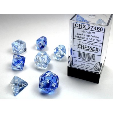 Dice Sets Dark Blue/White Nebula Polyhedral 7-Die Set
