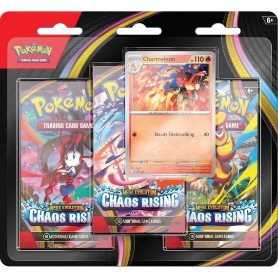 Pokemon TCG Mega Evolution: Chaos Rising - Charmeleon 3-Pack Blister
