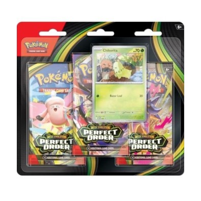 Pokemon TCG Mega Evolution: Perfect Order - Chicorita 3-Booster Blister