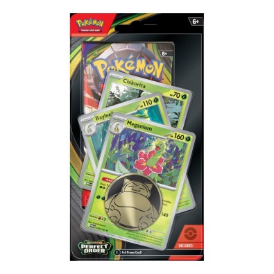 TCG Mega Evolution: Perfect Order - Meganium/Cindirace Premium Checklane Blister