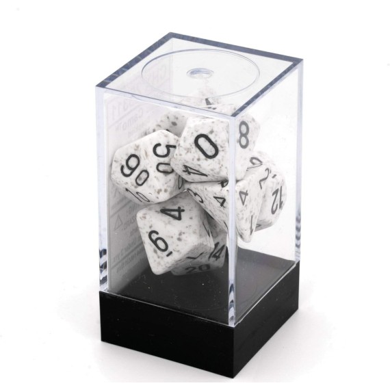 Speckled Arctic Camo Polyhedral 7-Die Set