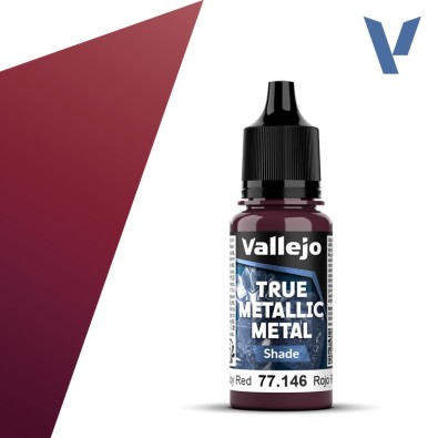 Vallejo True Metallic Metal Shade - Ruby Red (18 ml)